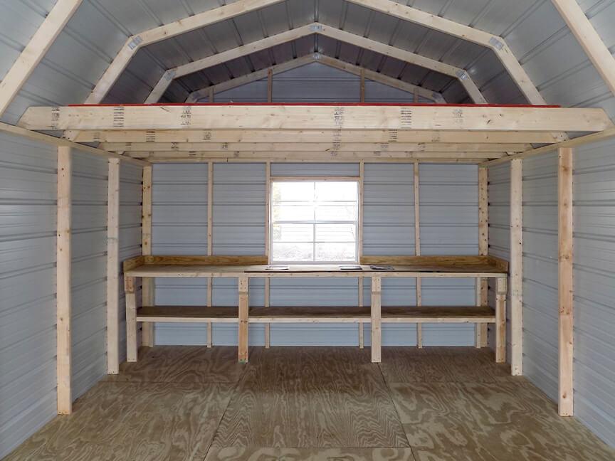 Metal Lofted Barn Interior